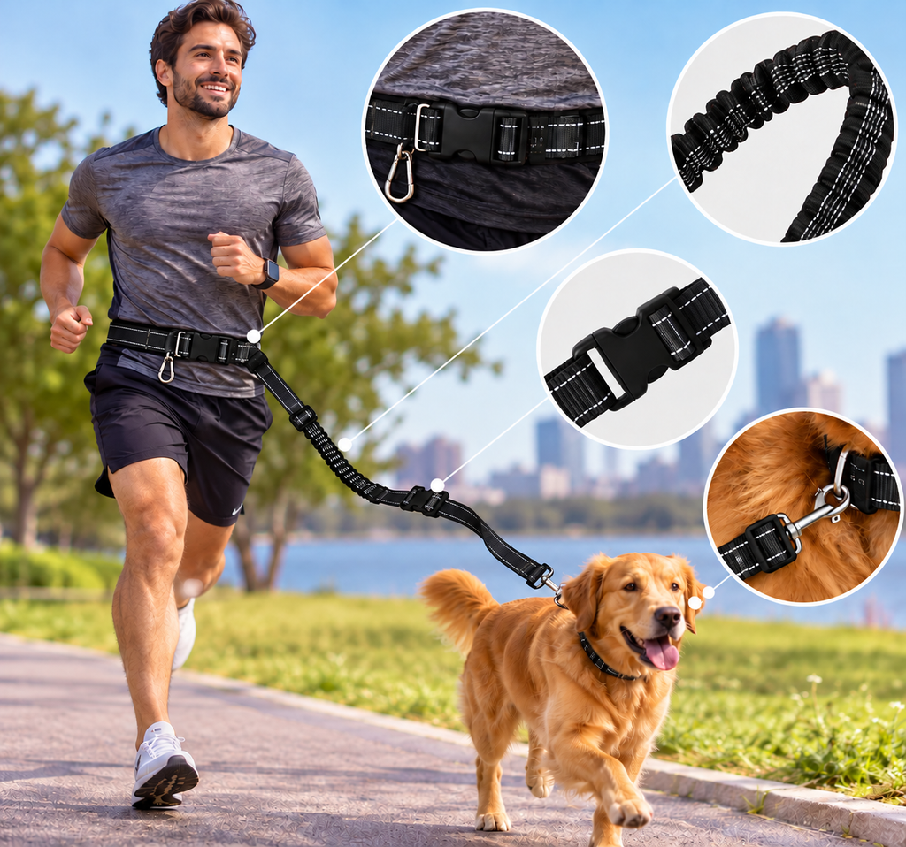 Adjustable Hands-Free Dog Leash | 55–77 Inches