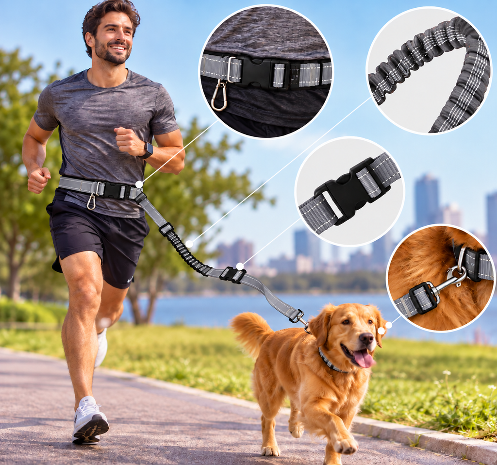 Adjustable Hands-Free Dog Leash | 55–77 Inches