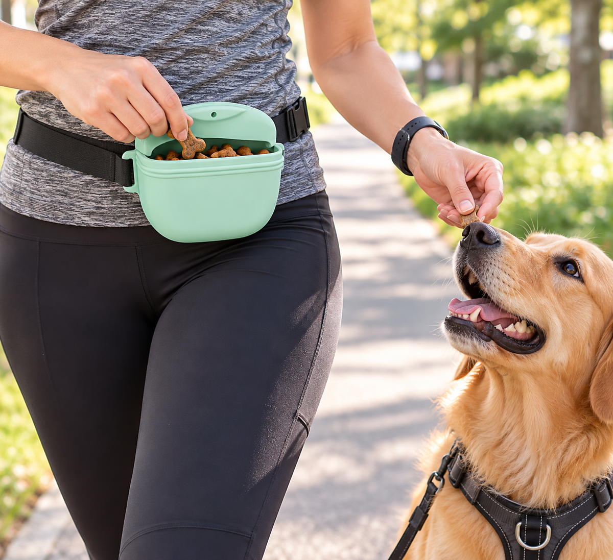 Adjustable Dog Treat Pouch with Waist Belt
